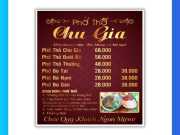 Menu Quán Phở 