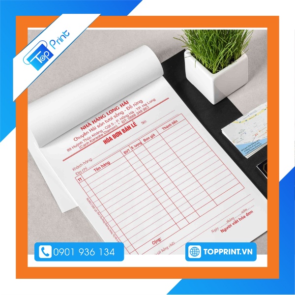 Phiếu hóa đơn bán lẻ nhà hàng