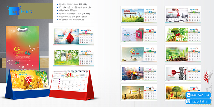 Các mẫu lịch tết để bàn đẹp