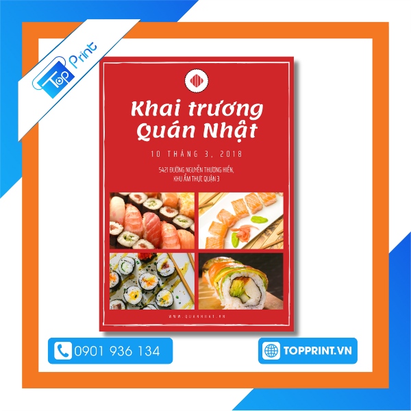 Mẫu tờ rơi khai trương của hàng ăn uống Nhật