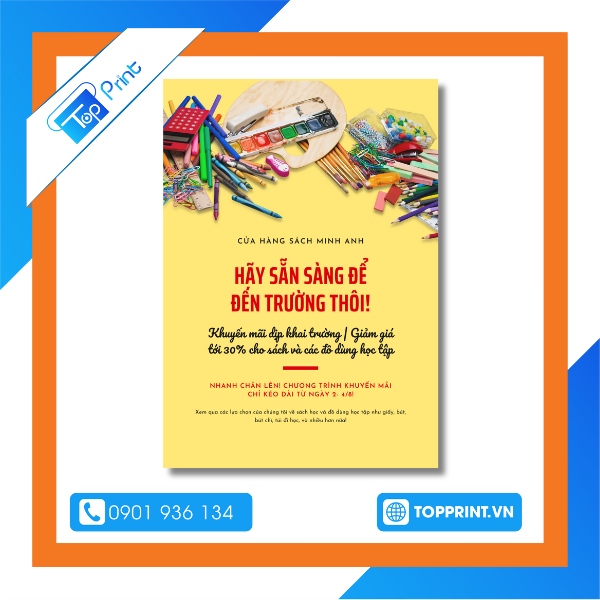 Mẫu tờ rơi khai trương nhà sách ngày tựu trường