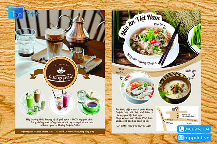 thiết kế tờ rơi quảng cáo nhà hàng đẹp mắt