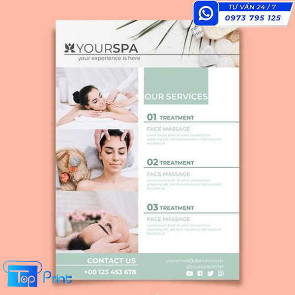 Tờ rơi các bước trong Spa
