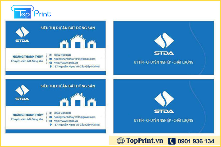 in danh thiếp cty bất động sản