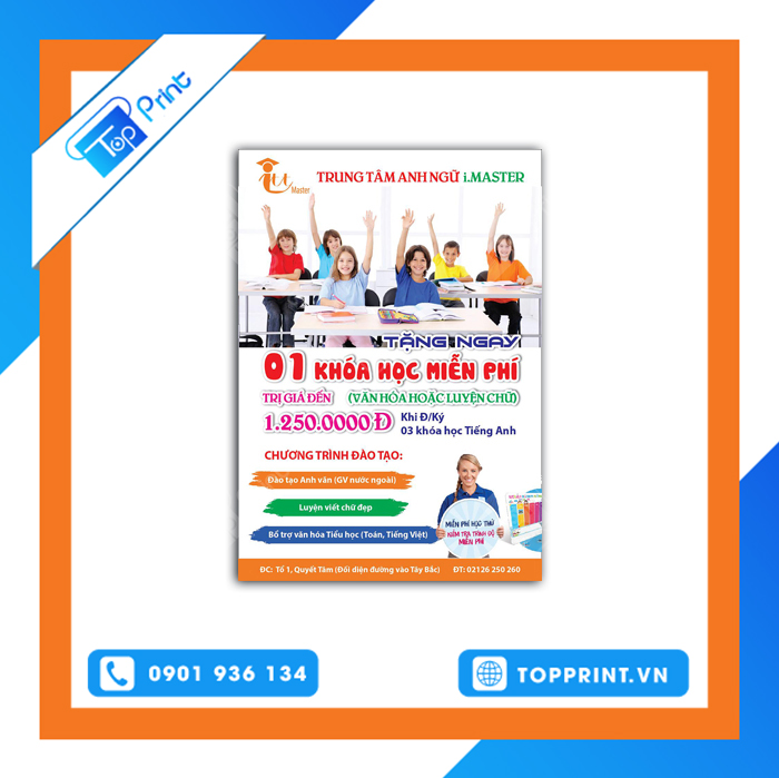 in tờ rơi quảng cáo trung tâm tiếng anh giá rẻ lấy ngay
