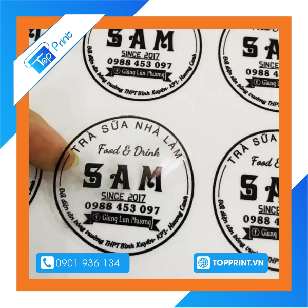 Mẫu Sticker nhãn dán sản phẩm in logo