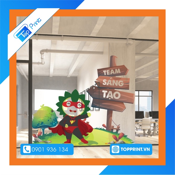 Decal dán tường kính sáng tạo