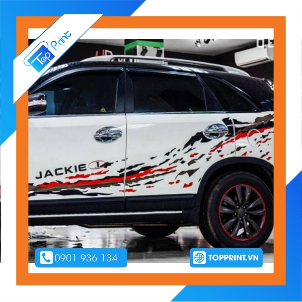Mẫu decal trang trí xe khổ lớn