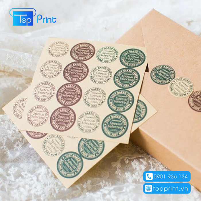 Tem nhãn decal giấy kraft giá rẻ chỉ có tại topprint.vn