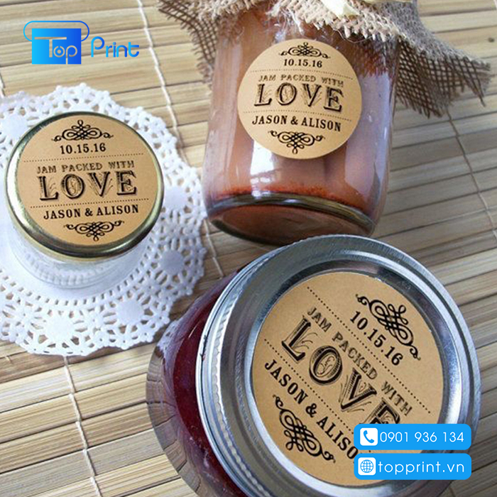 Thiết kế tem nhãn decal giấy kraft theo yêu cầu