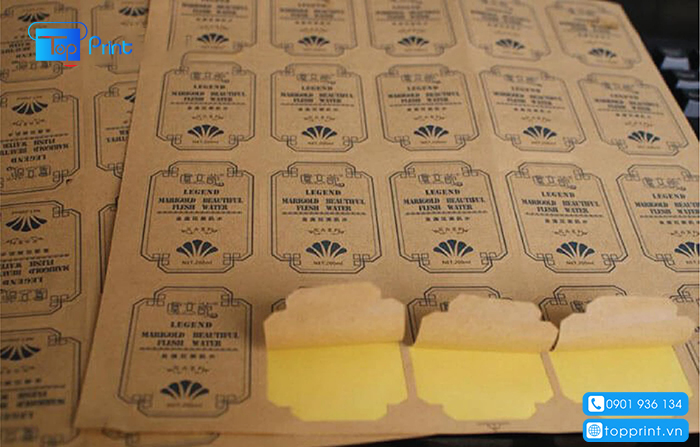 Tem nhãn decal kraft