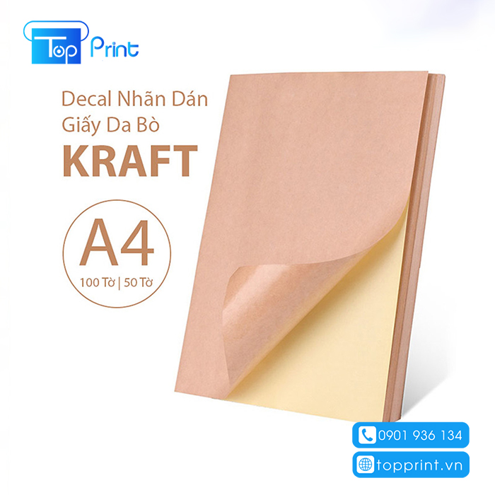 Decal giấy kraft hcm