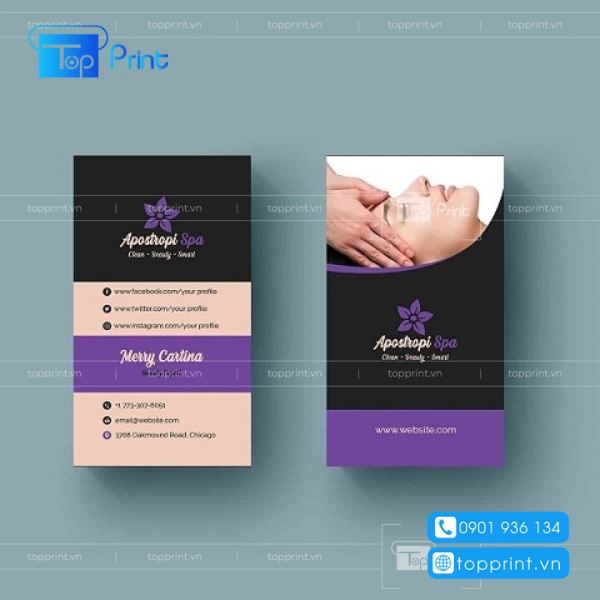 Đơn vị thiết kế mẫu card visit spa đẹp - Topprint