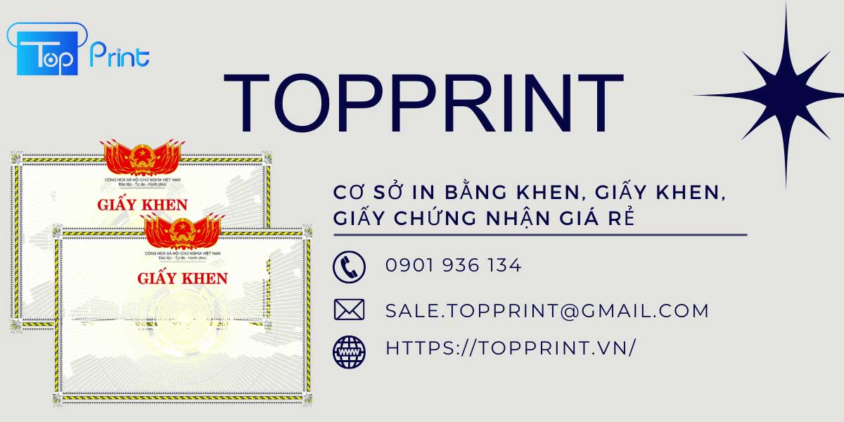Thông tin liên hệ cơ sở in bằng khen, giấy khen, giấy chứng nhận giá rẻ