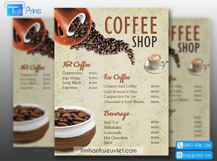 xuong in menu nha hang, menu cafe gia re tai TPHCM