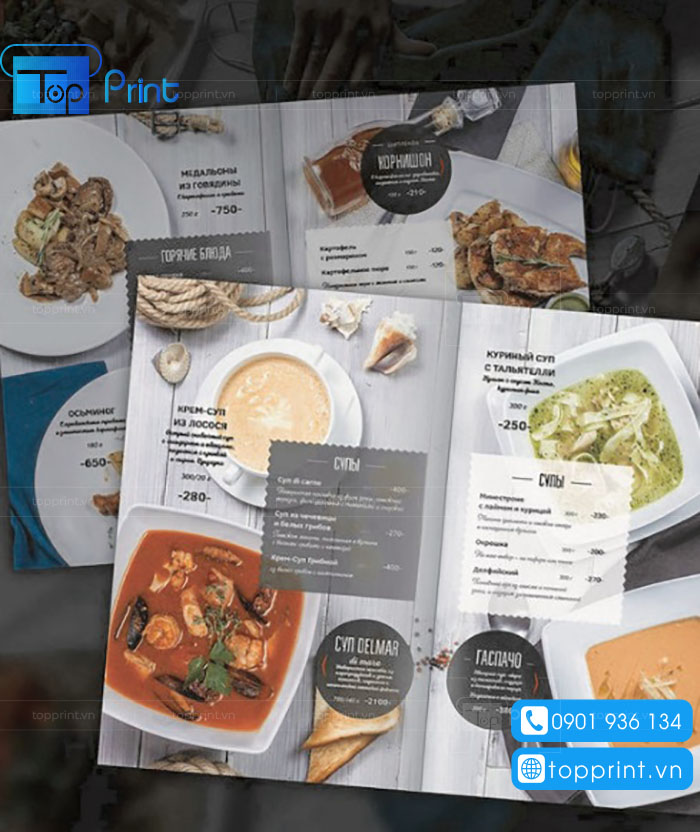xuong in menu nha hang, menu cafe gia re tai TPHCM