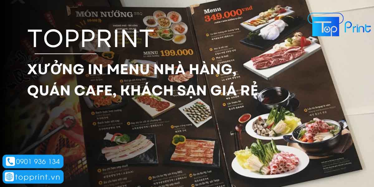 Xưởng in menu nhà hàng, menu cafe giá rẻ