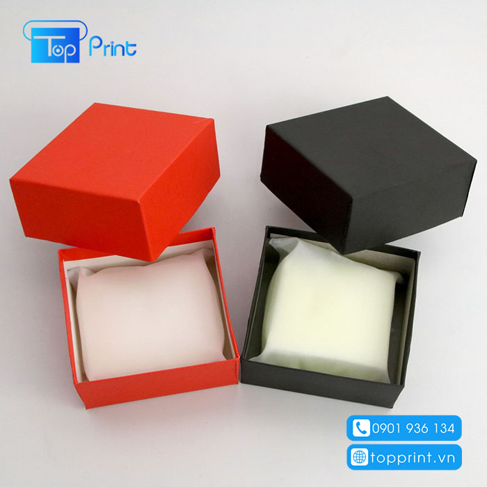Xưởng in hộp giấy đựng trang sức nắp bật giá rẻ HCM