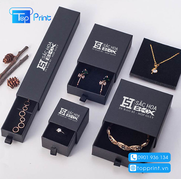 TopPrint In Hộp Trang Sức Tông Đen – Đẳng Cấp & Bí Ẩn