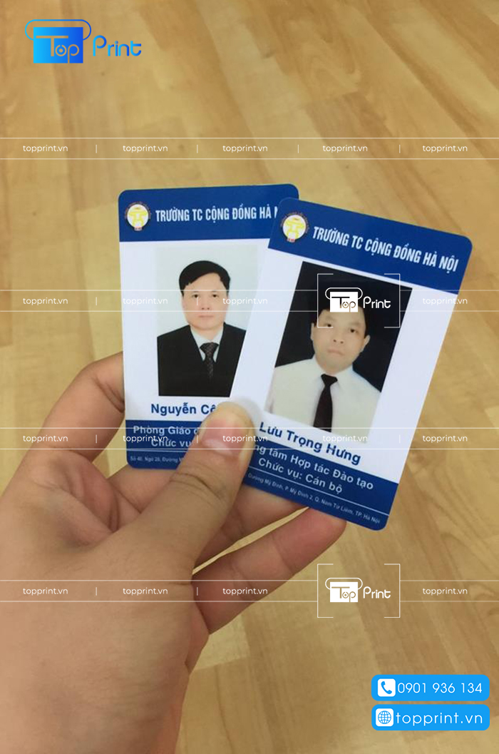 in hình, logo tên công ty lên thẻ nhựa 