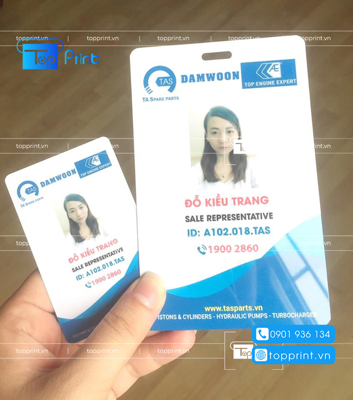 Mẫu in ảnh thẻ nhân viên Sale