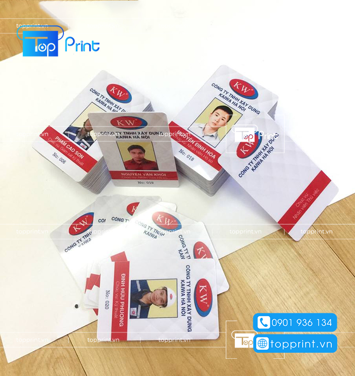 Các mẫu thẻ nhựa được in ảnh công ty xây dựng