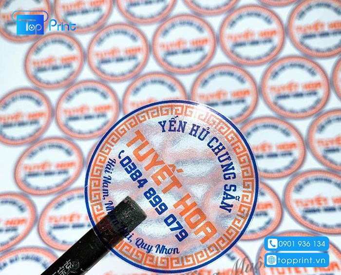 một số mẫu tem nh&atilde;n được thiết kế v&agrave; in tại TopPrint