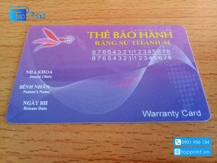 Mẫu thẻ bảo h&agrave;nh đơn giản