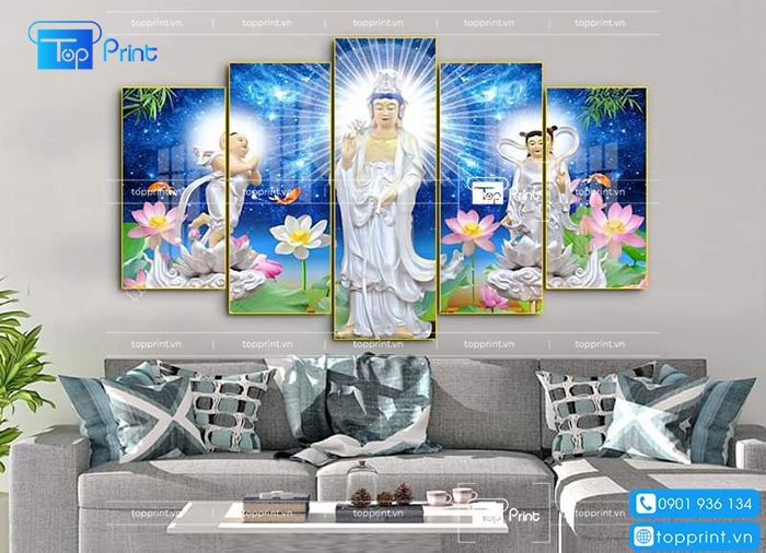 Xưởng in tranh phật gi&aacute;o đẹp đa dạng chất liệu