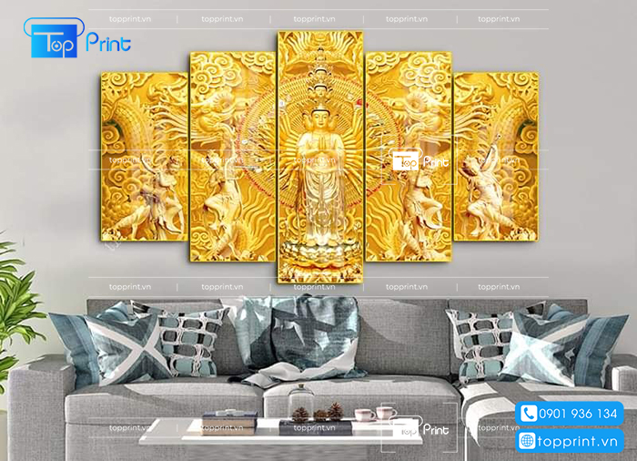 tranh phật ngh&igrave;n mắt ngh&igrave;n tay treo tường