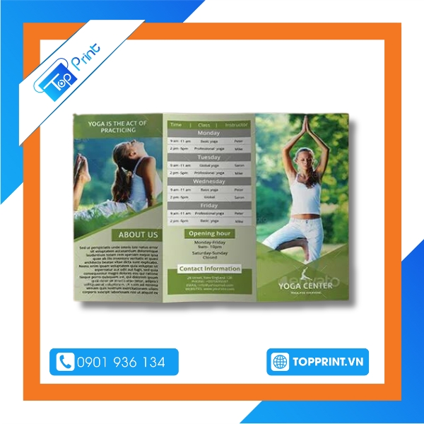 Brochure giới thiệu phòng tập yoga cá tính, trẻ trung