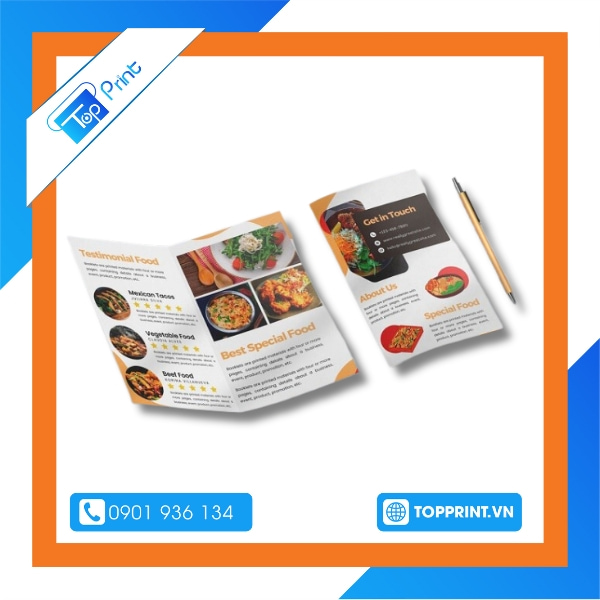 Brochure gấp 2 quán ăn đơn giản
