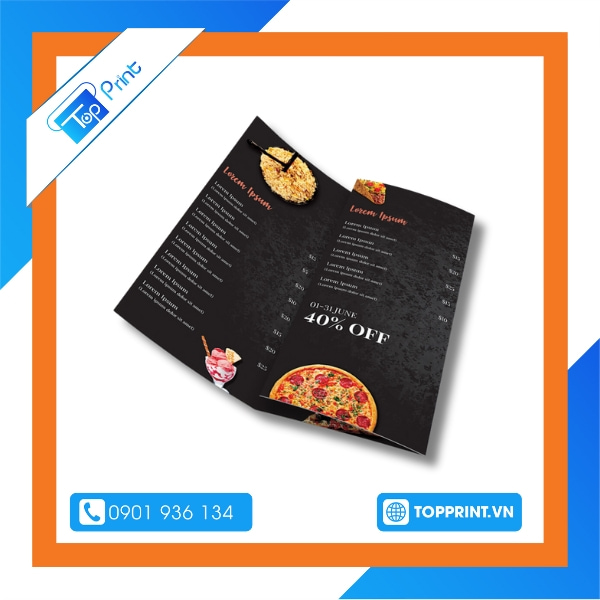 Mẫu brochure nhà hàng màu đen