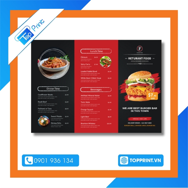 Thiết kế Brochure thu hút khách hàng bằng menu