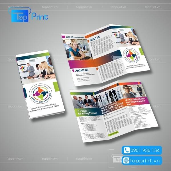 Brochure kết hợp các kiểu chữ đa dạng