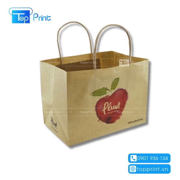 Túi giấy đựng củ quả có vai xách