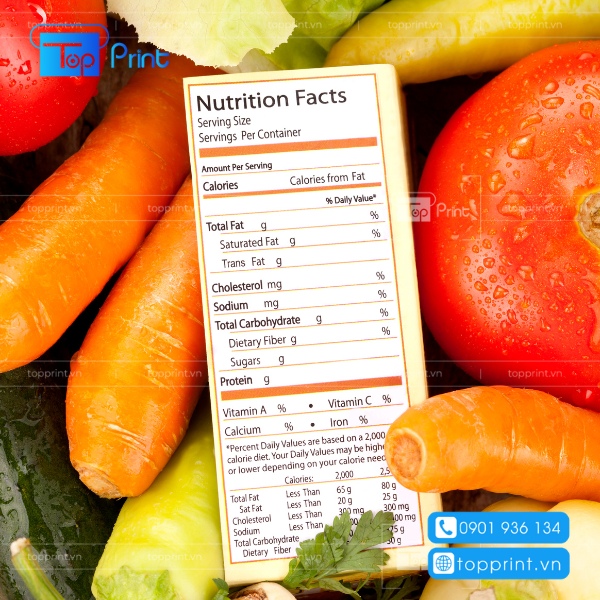 Tem dán thông tin sản phẩm bảo vệ thực phẩm, rau củ
