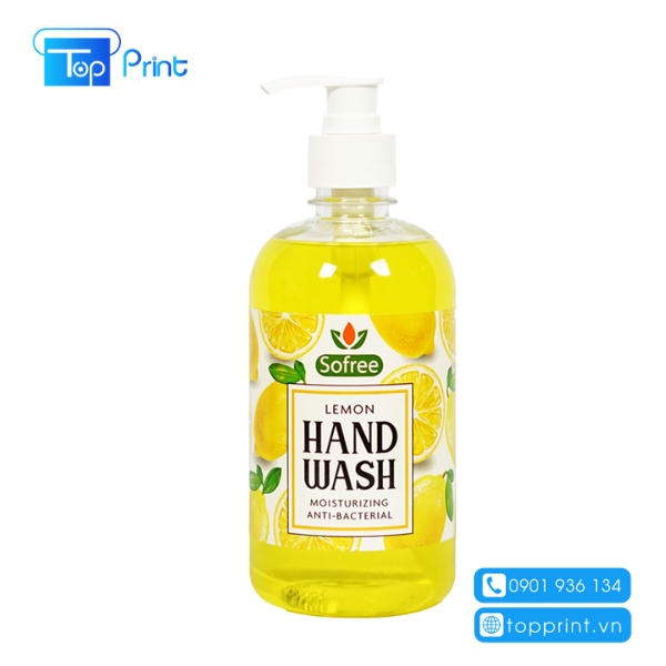 In nhãn dán chai nước rửa tay chanh