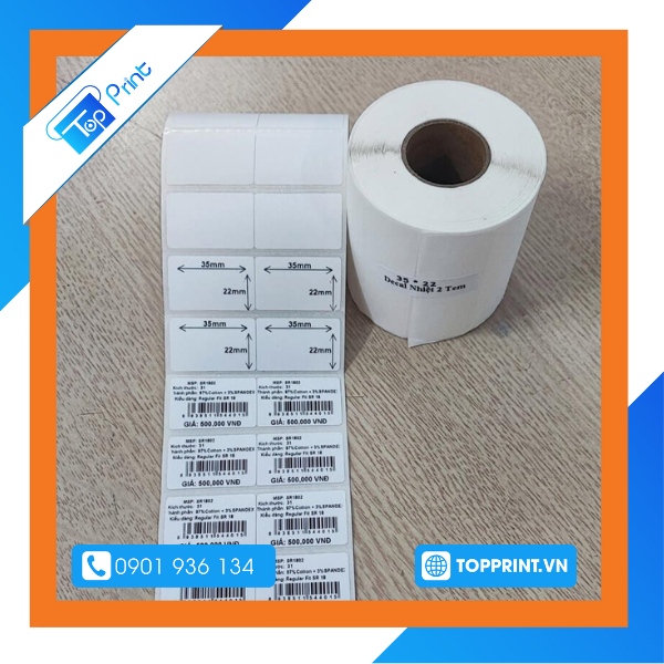 kích thước giấy in mã vạch 2 tem