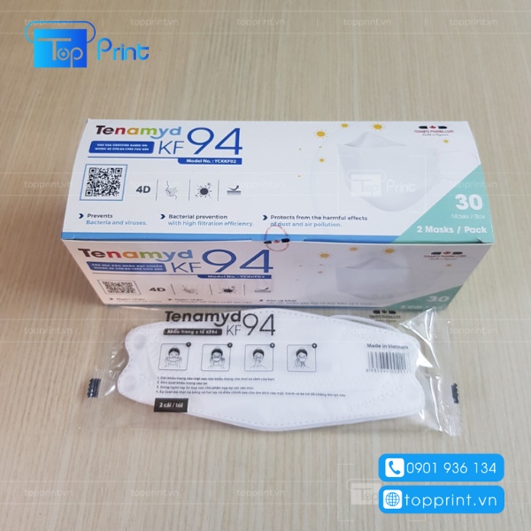 In nhãn bao bì khẩu trang KF94 trong suốt