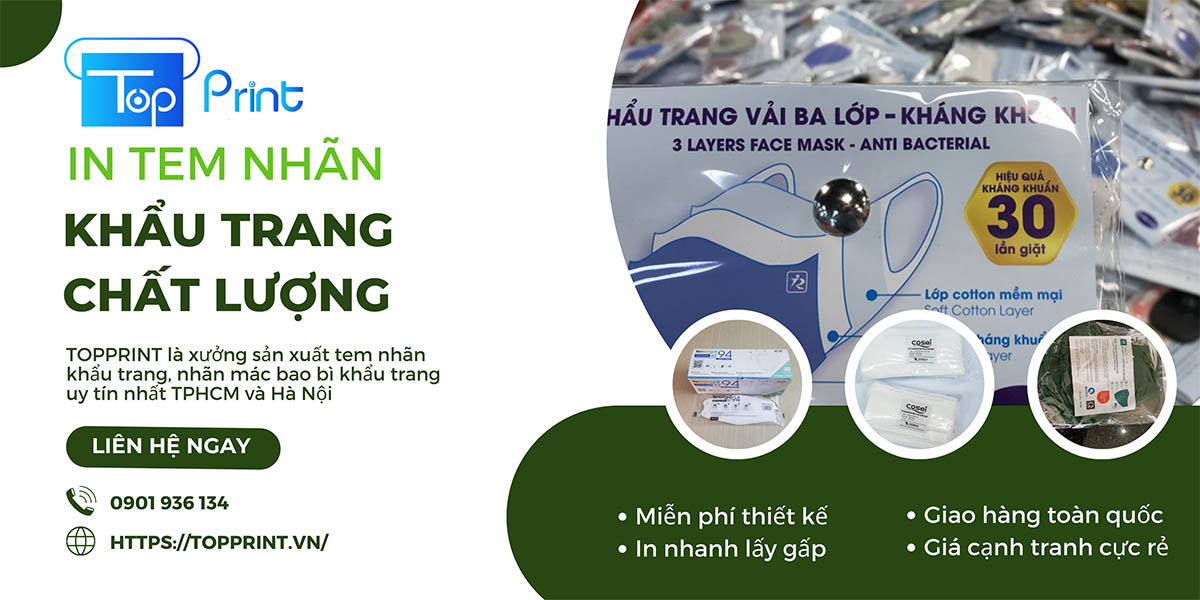 Xưởng in tem nhãn khẩu trang theo yêu cầu giá rẻ tại TPHCM và Hà Nội