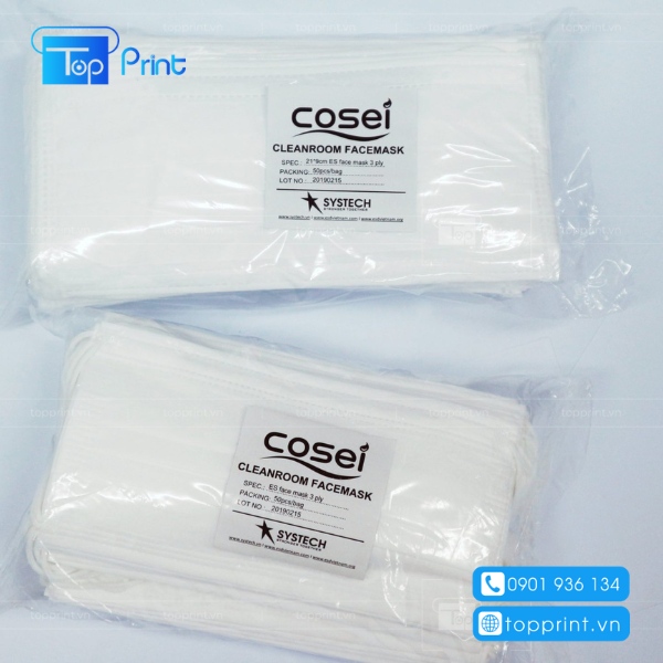 Mẫu nhãn dán giấy trắng chất lượng, dính lâu