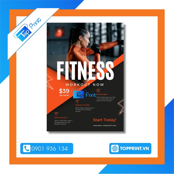 Mẫu thiết kế tờ rơi FITNESS tại TOPPRINT