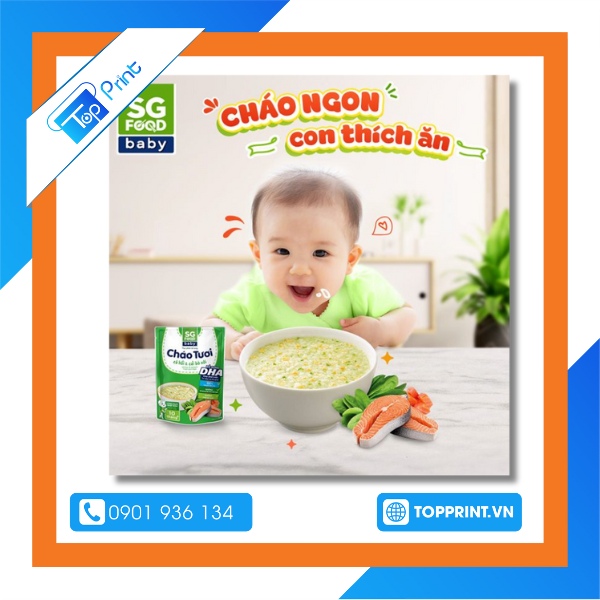 Tờ rơi quảng cáo cháo tươi DHA cho bé