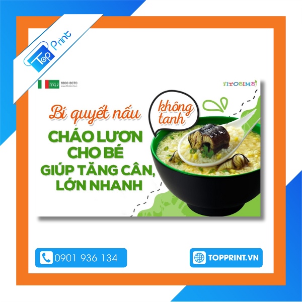 Mẫu tờ rơi cháo lươn dinh dưỡng cho bé