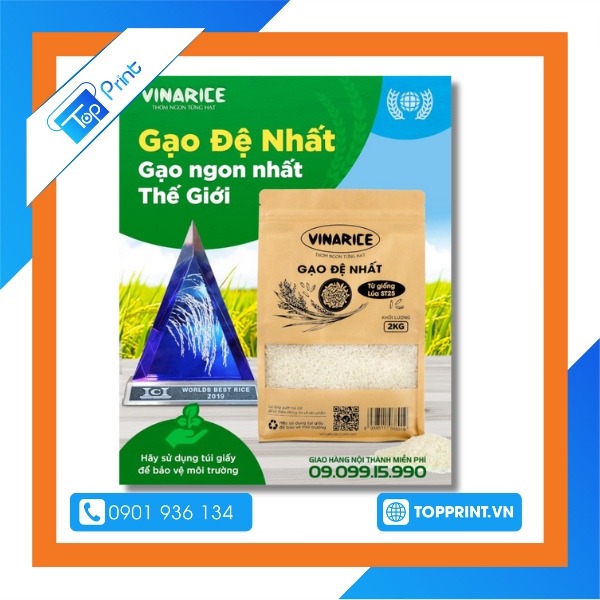 Tờ rơi quảng cáo gạo sạch, chất lượng