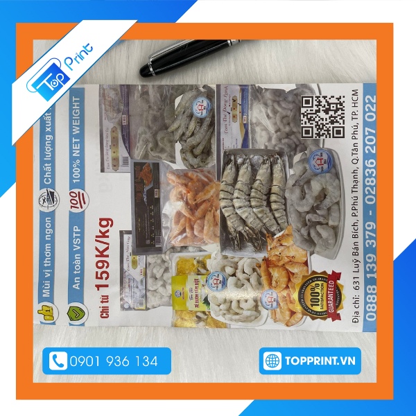 Mẫu tờ rơi quảng cáo thực phẩm hải sản tươi sạch