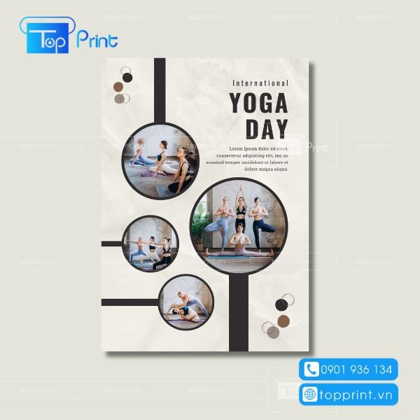 Mẫu tờ rơi quảng cáo Yoga có hình ảnh minh họa