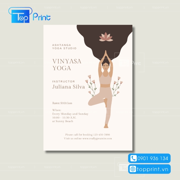 Mẫu tờ rơi yoga 2 gam màu nổi bật
