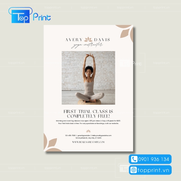 Mẫu tờ rơi quảng cáo lớp dậy học Yoga cho học viên